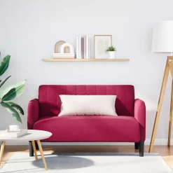 vidaXL Loveseat bank 109 cm fluweel wijnrood