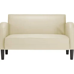 vidaXL Loveseat bank 110 cm kunstleer crèmekleurig