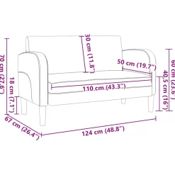 vidaXL Loveseat bank 110 cm kunstleer crèmekleurig