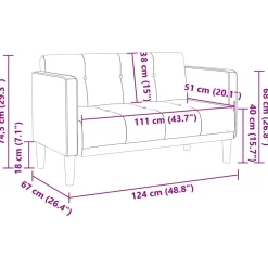vidaXL Loveseat bank crème 111 cm fluweel