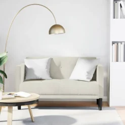 vidaXL Loveseat bank crème 111 cm fluweel