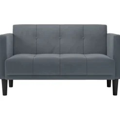 vidaXL Loveseat bank donkergrijs 111 cm fluweel