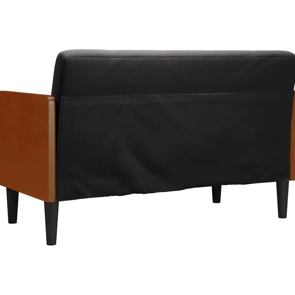 vidaXL Loveseat bank met bolsters zwart 110 cm fluweel