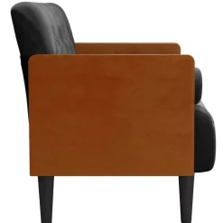 vidaXL Loveseat bank met bolsters zwart 110 cm fluweel