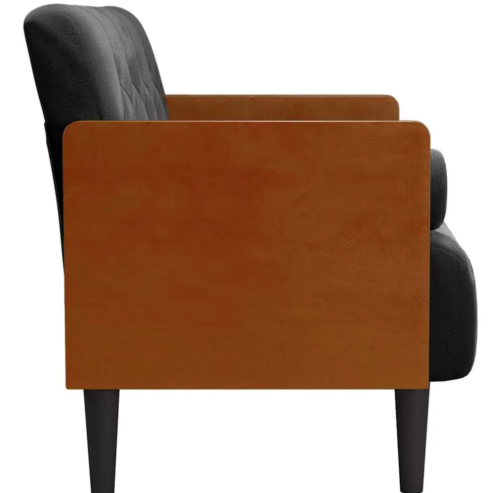vidaXL Loveseat bank met bolsters zwart 110 cm fluweel