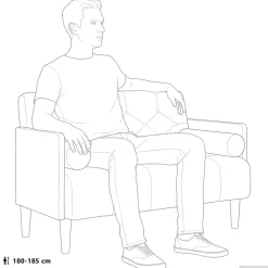 vidaXL Loveseat bank met bolsters zwart 110 cm fluweel