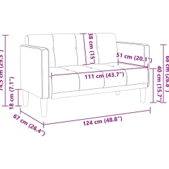 vidaXL Loveseat bank wijnrood 111 cm fluweel
