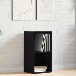 vidaXL LP Opbergbox 71x34x36 cm spaanplaat zwart eikenkleurig