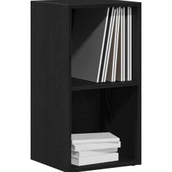 vidaXL LP Opbergbox 71x34x36 cm spaanplaat zwart eikenkleurig