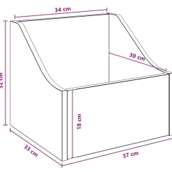 vidaXL LP Recorddoos Artisanaal eiken 37 x 33 x 32 cm Bewerkt hout