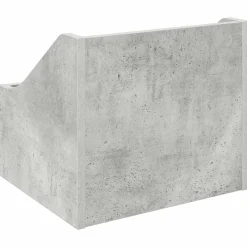 vidaXL LP Recorddoos Betongrijs 37 x 33 x 32 cm Bewerkt hout