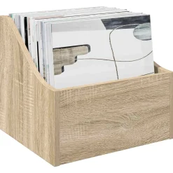 vidaXL LP Recorddoos Sonoma Eiken 37 x 33 x 32 cm Bewerkt hout