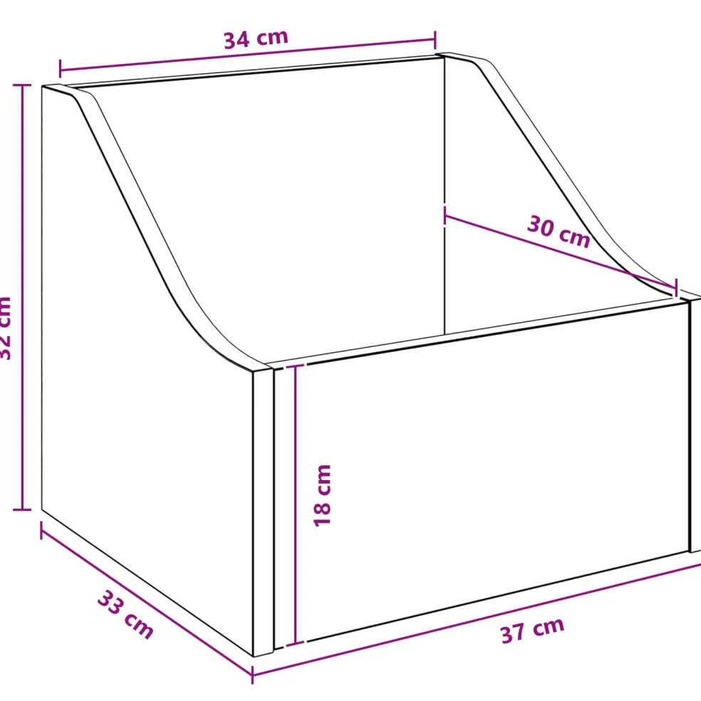 vidaXL LP Recorddoos Wit 37 x 33 x 32 cm Bewerkt hout