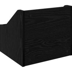 vidaXL LP Recorddoos Zwart eiken 37 x 33 x 32 cm Bewerkt hout