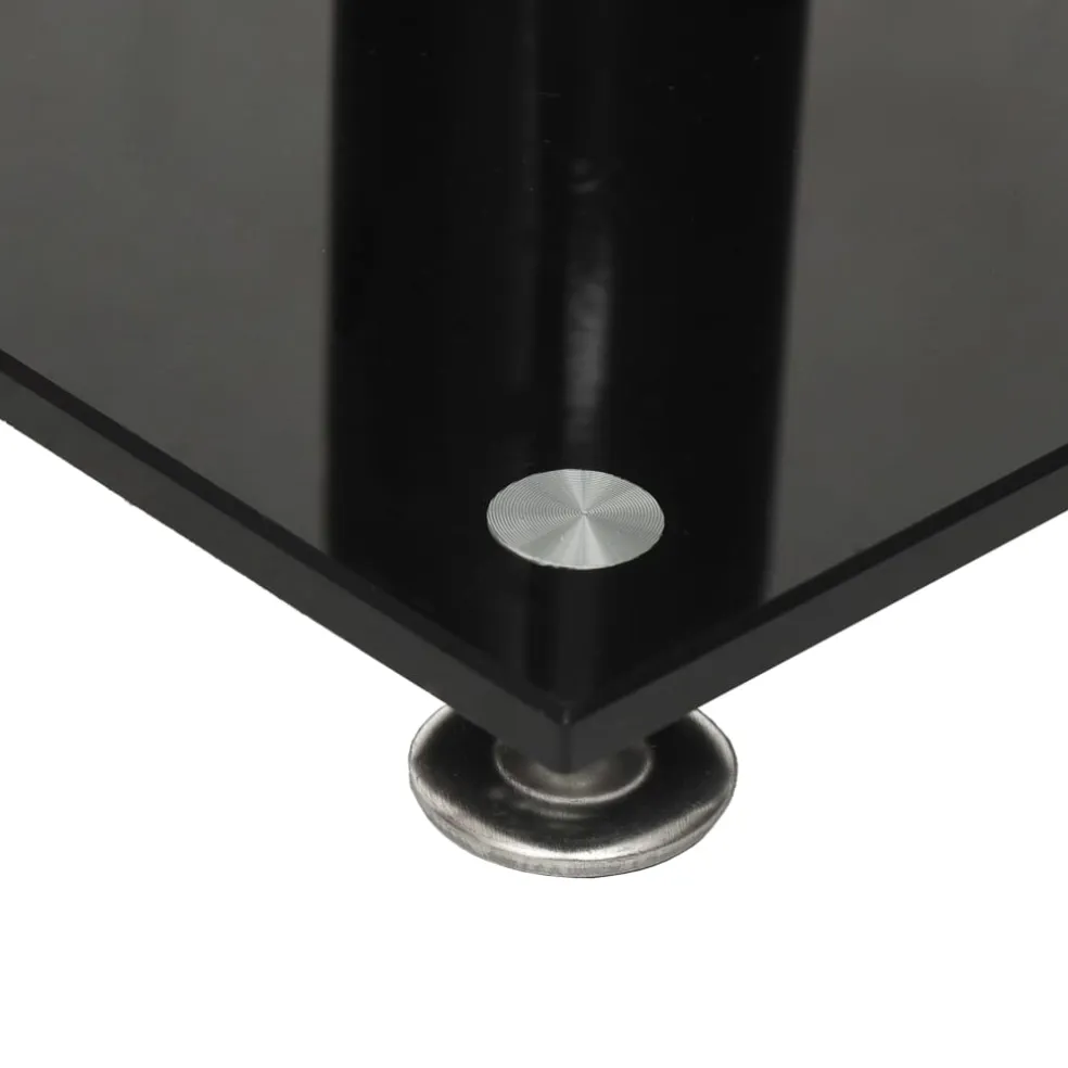vidaXL Luidsprekerstandaards 2 st 4 pijlers gehard glas zwart zilver