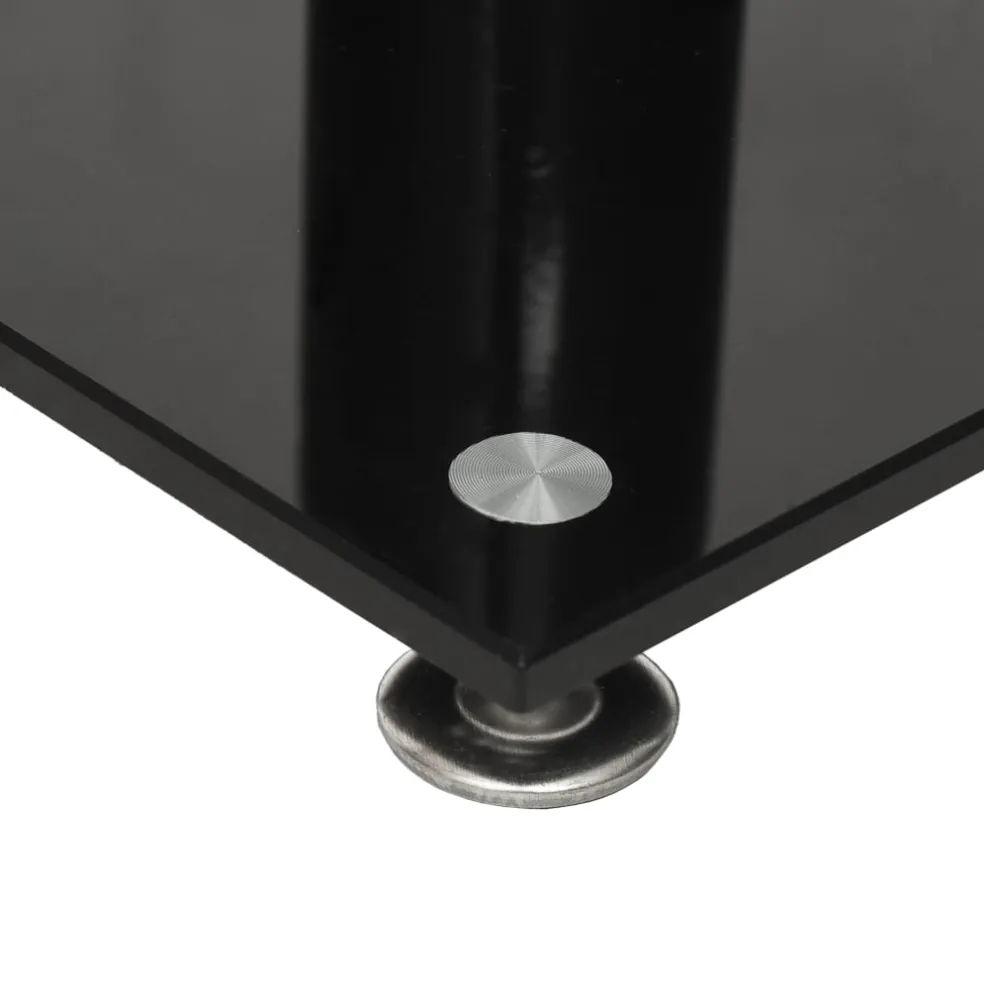 vidaXL Luidsprekerstandaards 2 st 3 pijlers gehard glas zwart