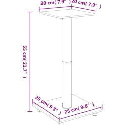 vidaXL Luidsprekerstandaards 2 st 1 pijler gehard glas zwart