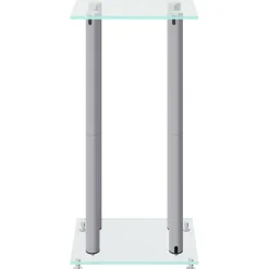 vidaXL Luidsprekerstandaards 2 st 4 pijlers gehard glas zilverkleurig