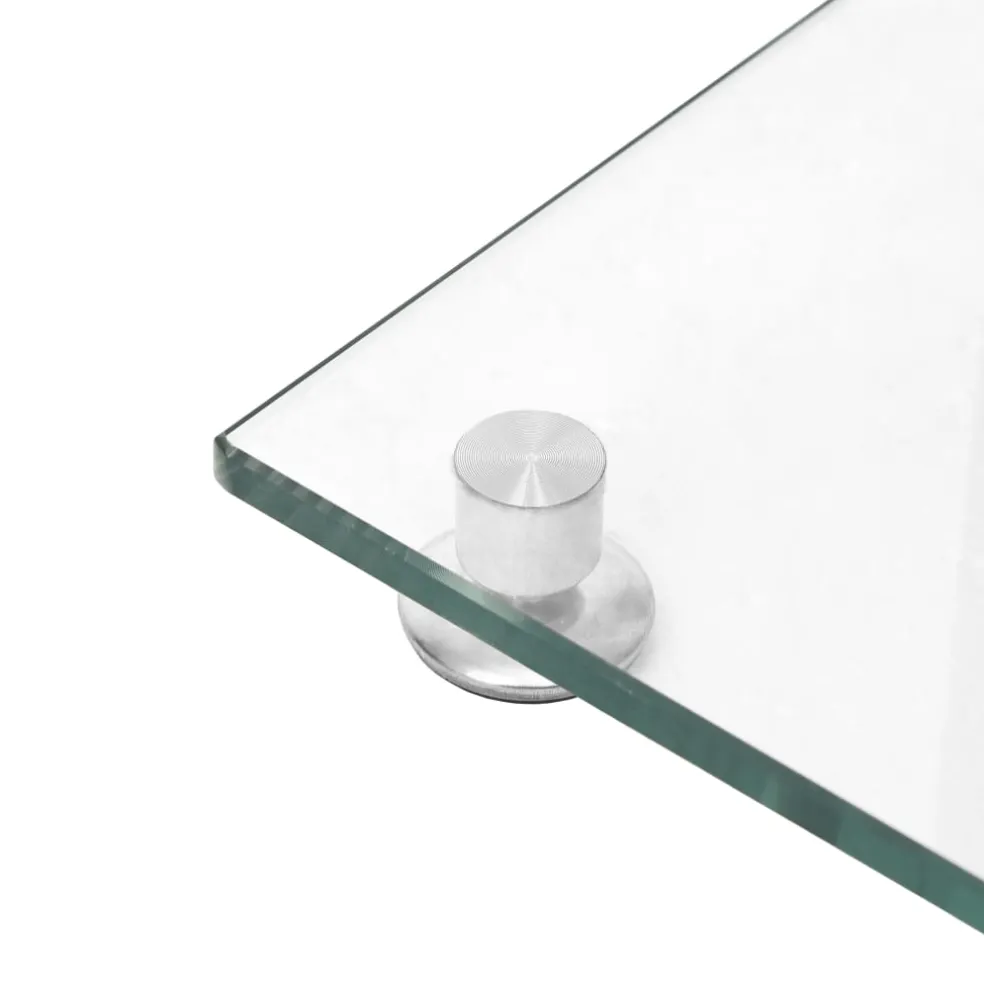 vidaXL Luidsprekerstandaards 2 st 3 pijlers gehard glas zilverkleurig