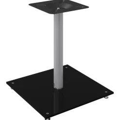 vidaXL Luidsprekerstandaards 2 st 1 pijler gehard glas zwart en zilver