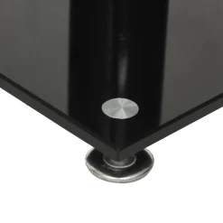 vidaXL Luidsprekerstandaards 2 st 1 pijler gehard glas zwart en zilver