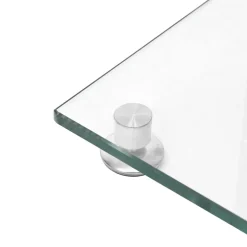 vidaXL Luidsprekerstandaards 2 st 1 pijler gehard glas zilverkleurig