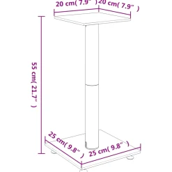 vidaXL Luidsprekerstandaards 2 st 1 pijler gehard glas zilverkleurig