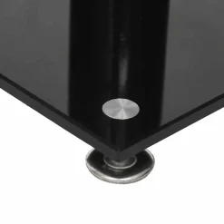vidaXL Luidsprekerstandaards 2 st 1 pijler gehard glas zwart en zilver