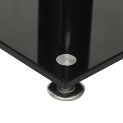 vidaXL Luidsprekerstandaards 2 st 3 pijlers gehard glas zwart zilver