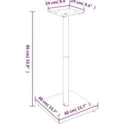 vidaXL Luidsprekerstandaards 2 st 1 pijler gehard glas zilverkleurig