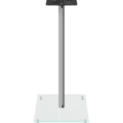 vidaXL Luidsprekerstandaards 2 st 1 pijler gehard glas zilverkleurig