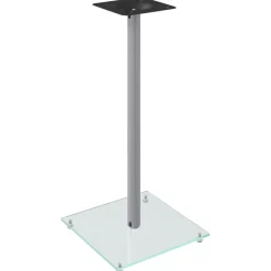 vidaXL Luidsprekerstandaards 2 st 1 pijler gehard glas zilverkleurig