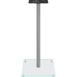 vidaXL Luidsprekerstandaards 2 st 1 pijler gehard glas zilverkleurig