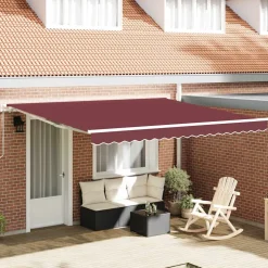 vidaXL Luifel automatisch uittrekbaar 400x300 cm bordeauxrood
