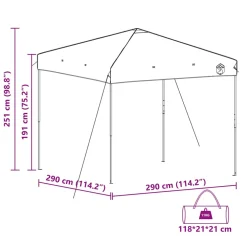 vidaXL Luifeltent 290 x 290 x 251 cm Groen Stof