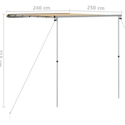 vidaXL Luifel voor camper en caravan 2,4x2,5x2,15 m beige