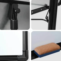 vidaXL Magnetisch whiteboard Zwart en Wit 62 x 62,5 x 197 cm EPS