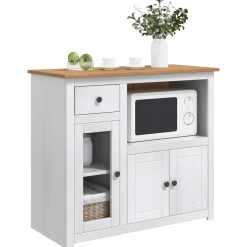 VidaXL Magnetron Dressoir PANAMA Wit en Honing Was 99.5 x 44 x 86.5 cm