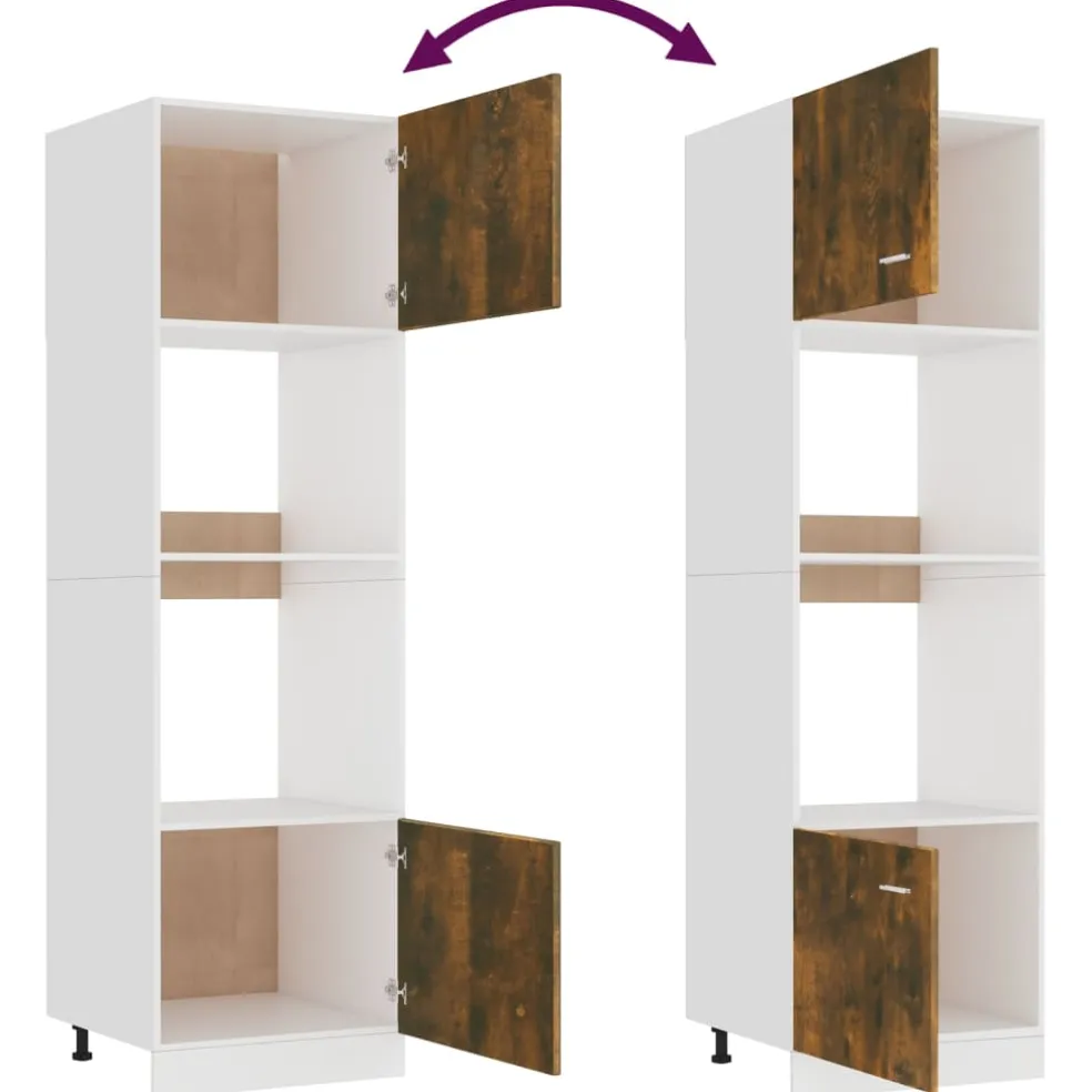 vidaXL Magnetronkast Lyon 60x57x207 cm bewerkt hout gerookt eiken