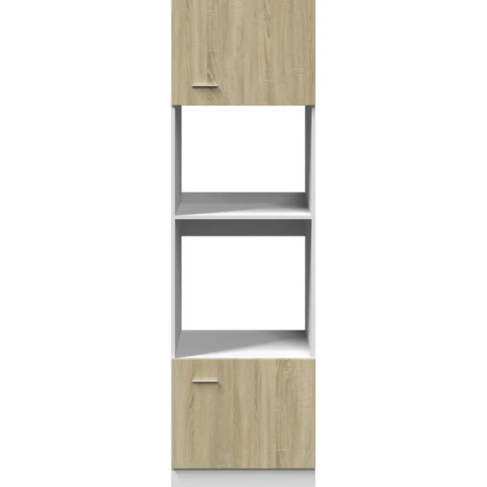 vidaXL Magnetronkast Lyon 60x57x207 cm bewerkt hout sonoma eikenkleurig