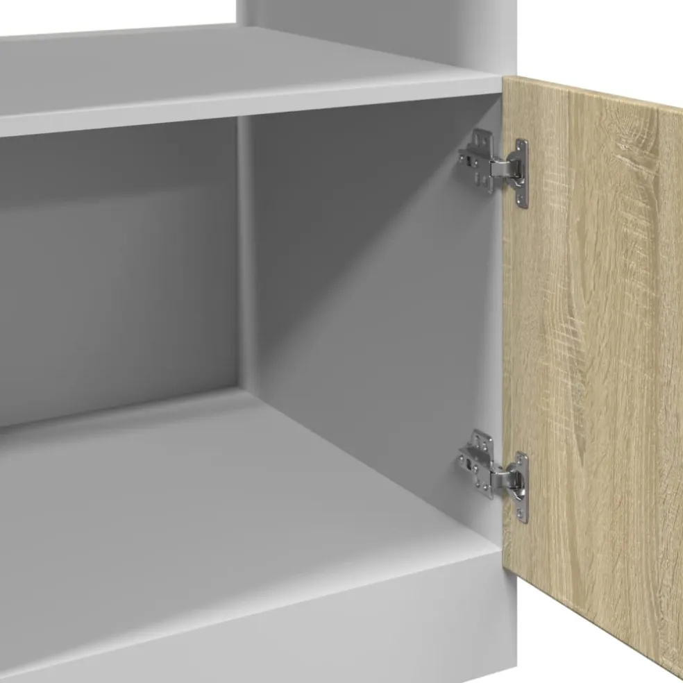 vidaXL Magnetronkast Lyon 60x57x207 cm bewerkt hout sonoma eikenkleurig