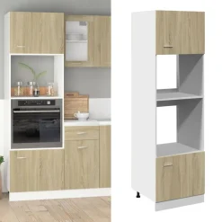 vidaXL Magnetronkast Lyon 60x57x207 cm bewerkt hout sonoma eikenkleurig