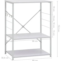vidaXL Magnetronkast 60x39,6x79,5 cm bewerkt hout wit