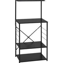vidaXL Magnetronkast 60x39,6x123 cm bewerkt hout zwart
