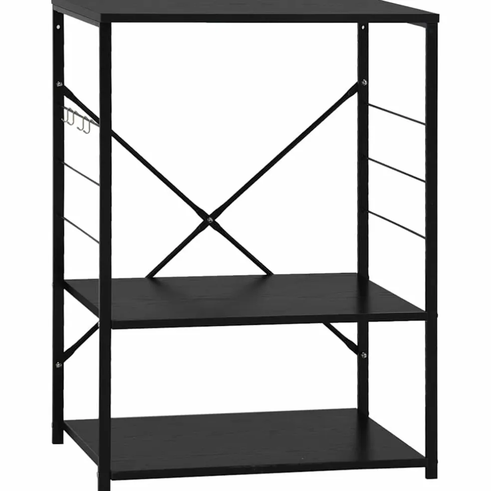 vidaXL Magnetronkast 60x39,6x79,5 cm bewerkt hout zwart