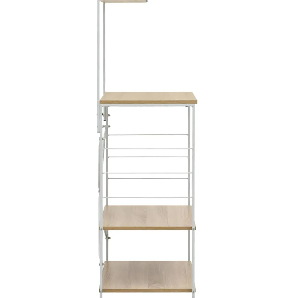 vidaXL Magnetronkast 60x39,6x123 cm bewerkt hout wit en eikenkleurig