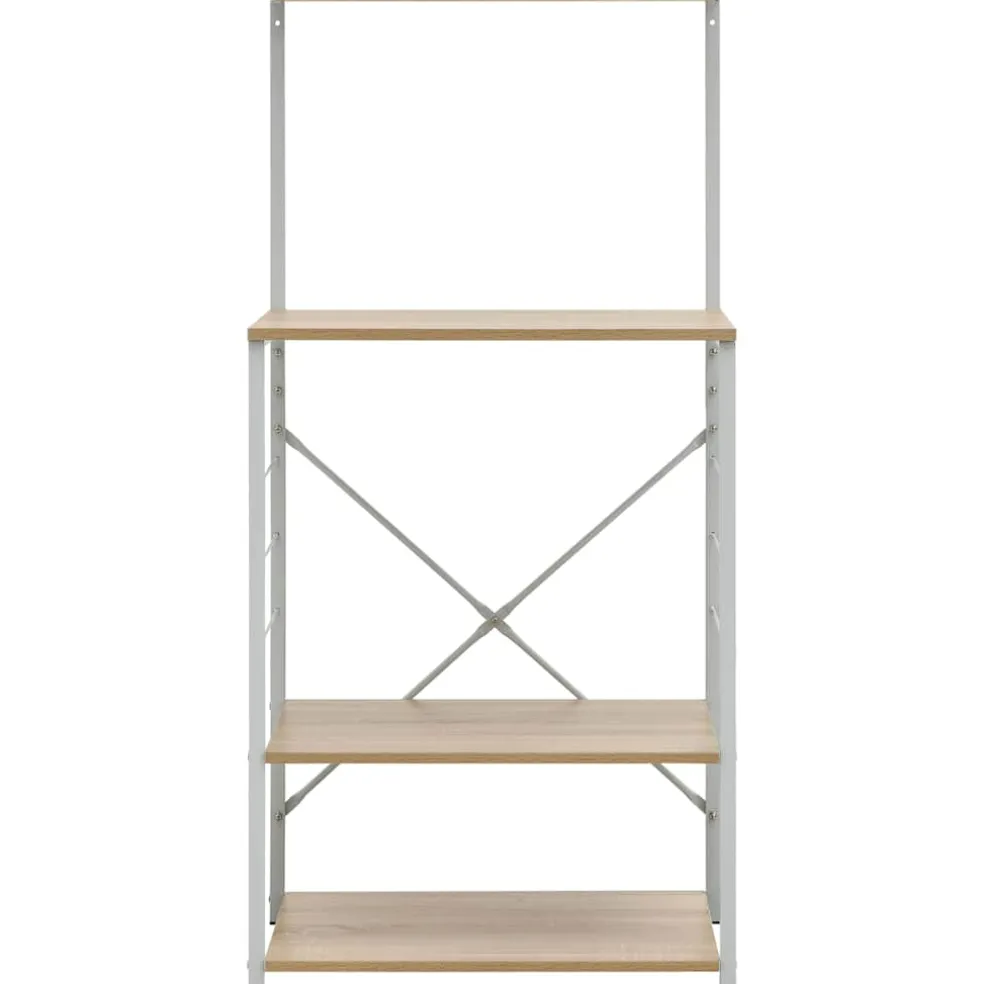 vidaXL Magnetronkast 60x39,6x123 cm bewerkt hout wit en eikenkleurig