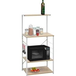 vidaXL Magnetronkast 60x39,6x123 cm bewerkt hout wit en eikenkleurig