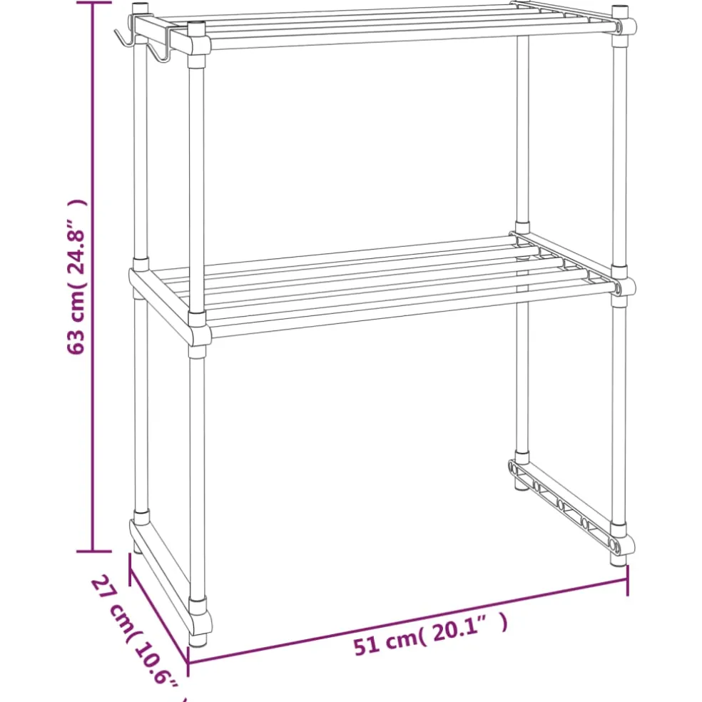 vidaXL Magnetronrek 51x27x63 cm aluminium wit