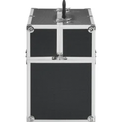vidaXL Make-up koffer 38x23x34 cm aluminium zwart